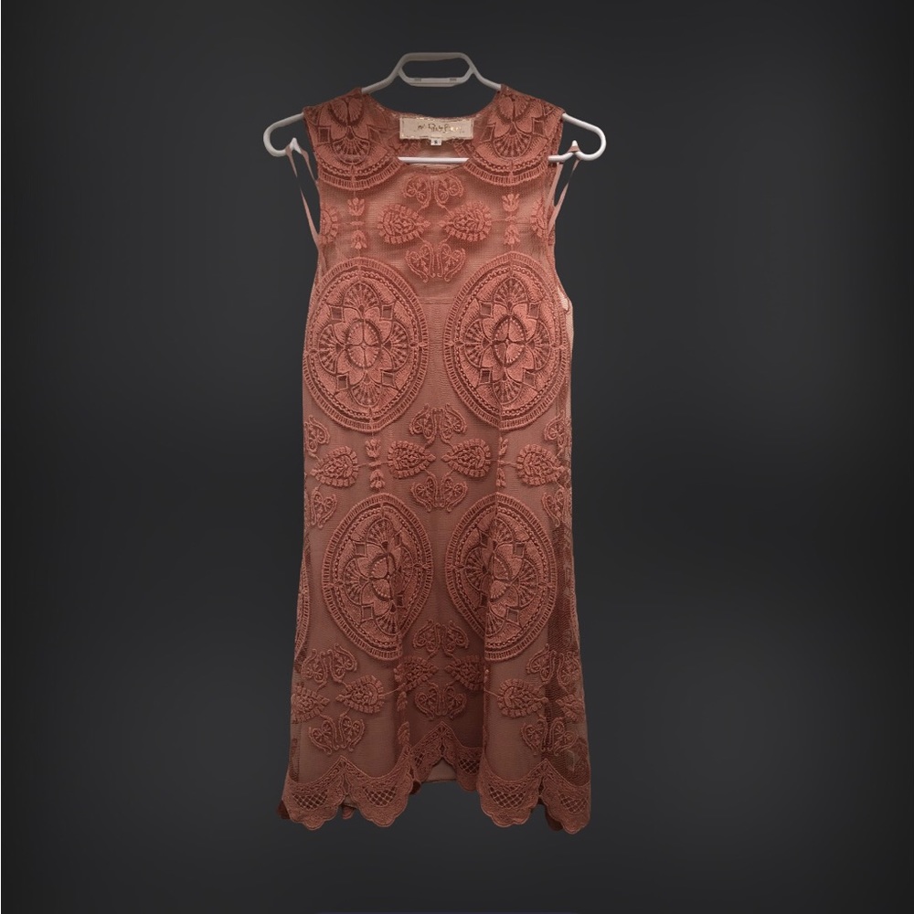 Jen’s Pirate Booty Mandala Clay pink boho sleeveless dress with slip